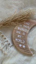 Letterbord hout - Maan design met 346 letters, cijfers en symbolen