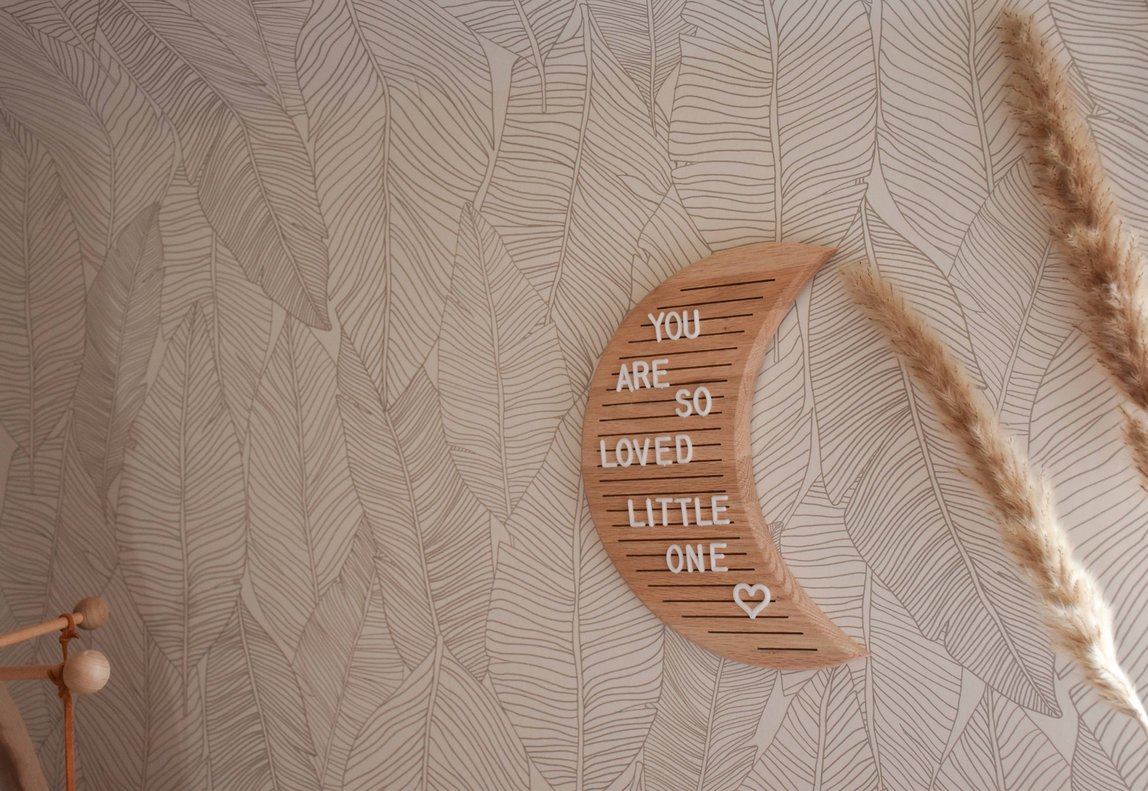 Letterbord hout - Maan design met 346 letters, cijfers en symbolen