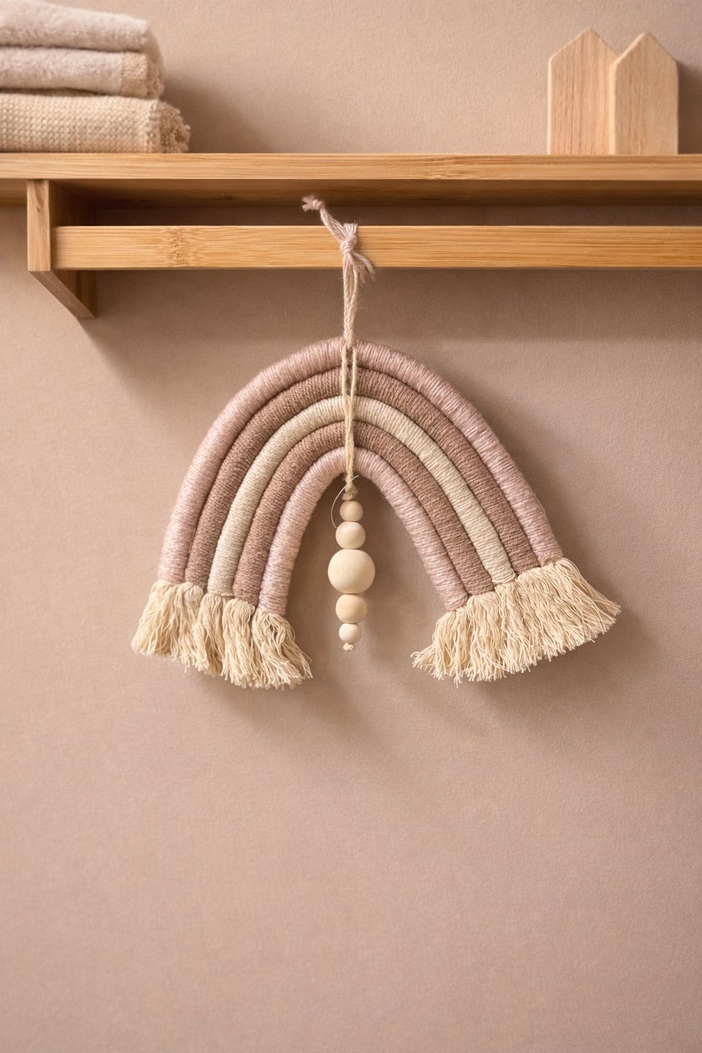 Wanddecoratie Regenboog Met Kralenhanger Boho Stijl