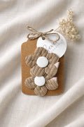 Set van 2 haarspeldjes "Floral" taupe en roomwit