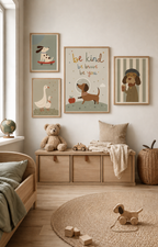 Set van 4 kinderkamerposters voor jongens "Scandi Adventures" - Digitale download