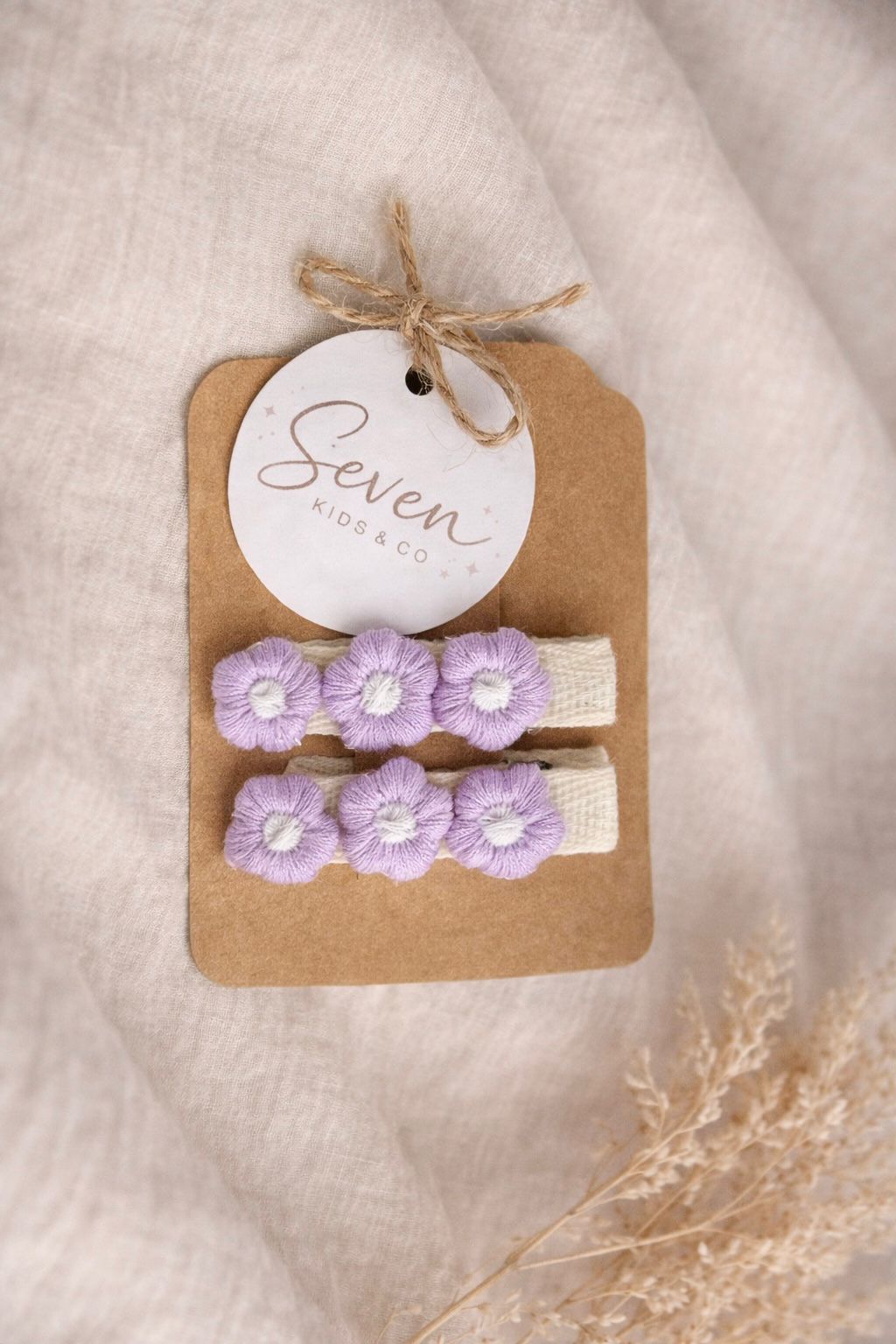 Set van 2 rechte haarclips met bloemen van stof