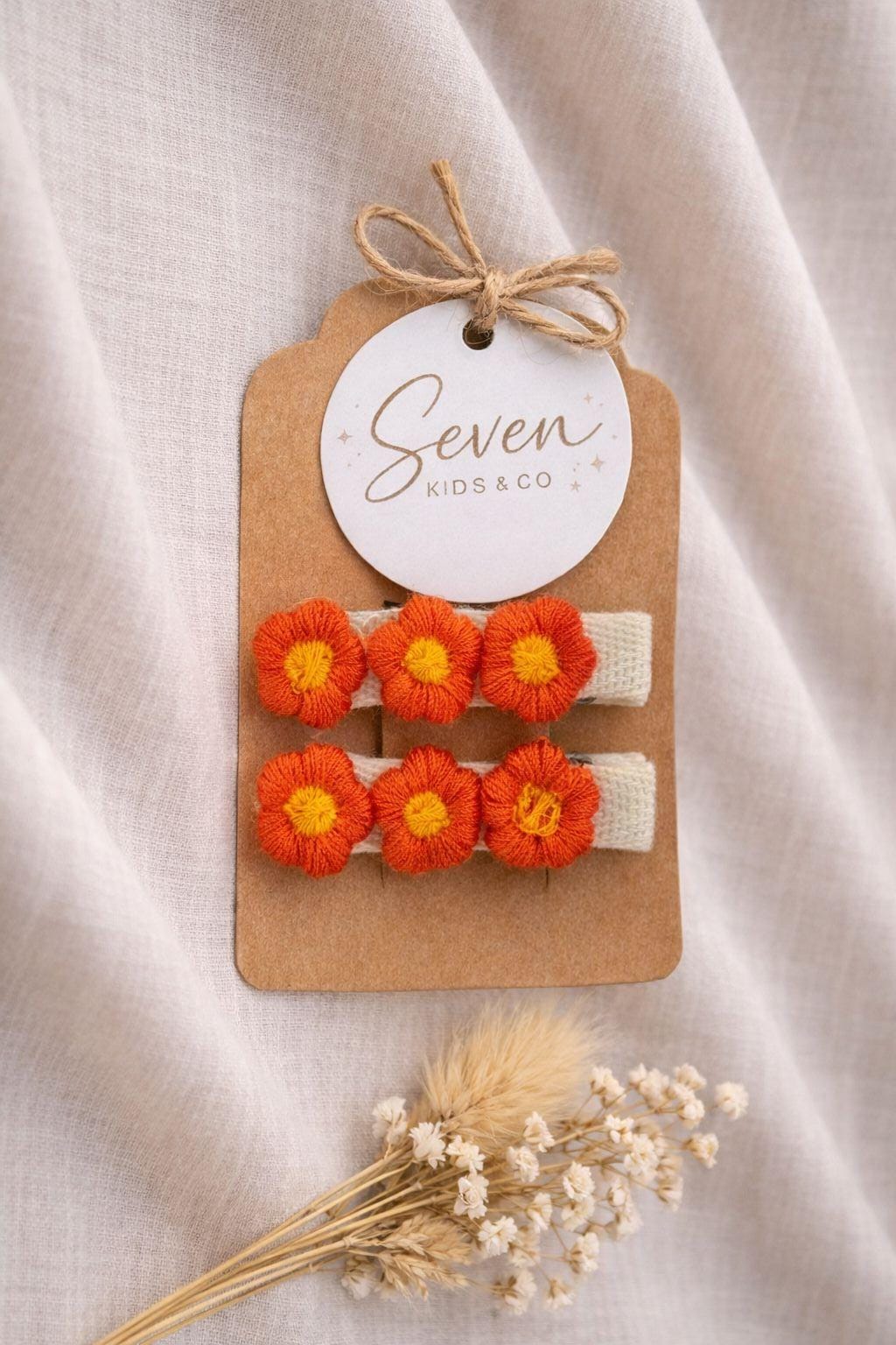 Set van 2 rechte haarclips met bloemen van stof