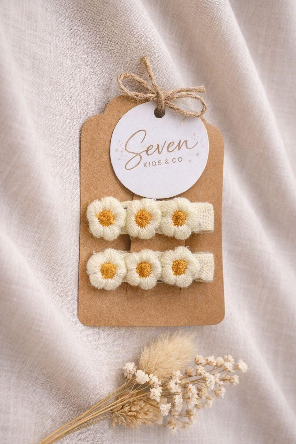 Set van 2 rechte haarclips met bloemen van stof