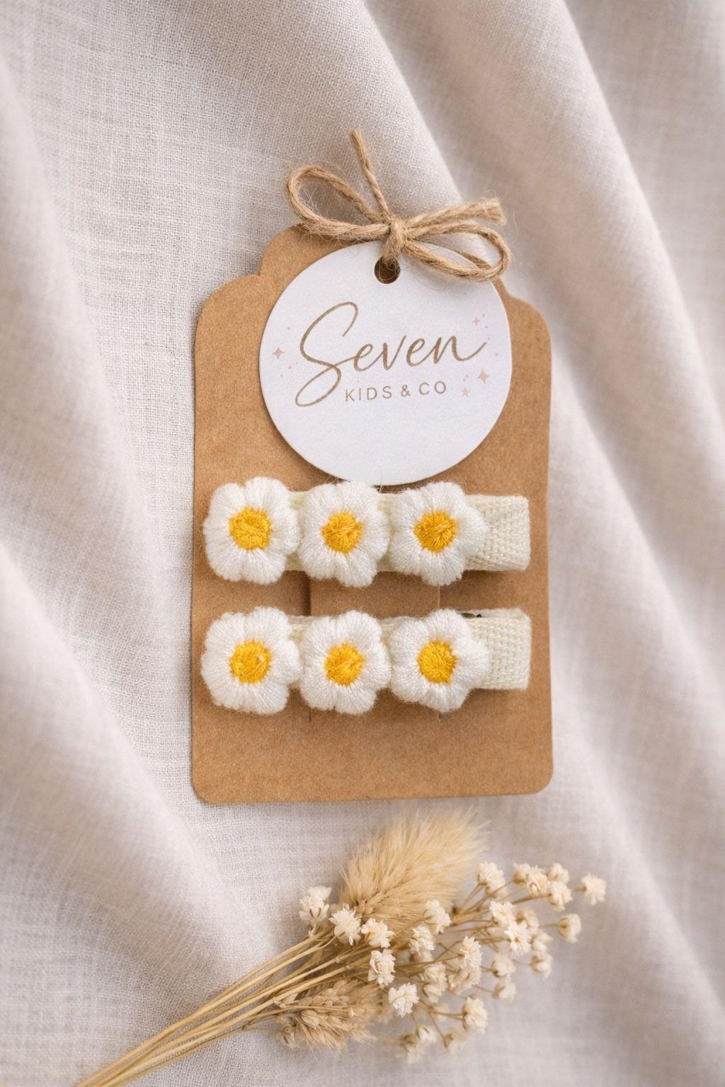 Set van 2 rechte haarclips met bloemen van stof