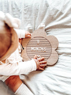 Houten letterbord bloem, inclusief 346 letters, cijfers en symbolen