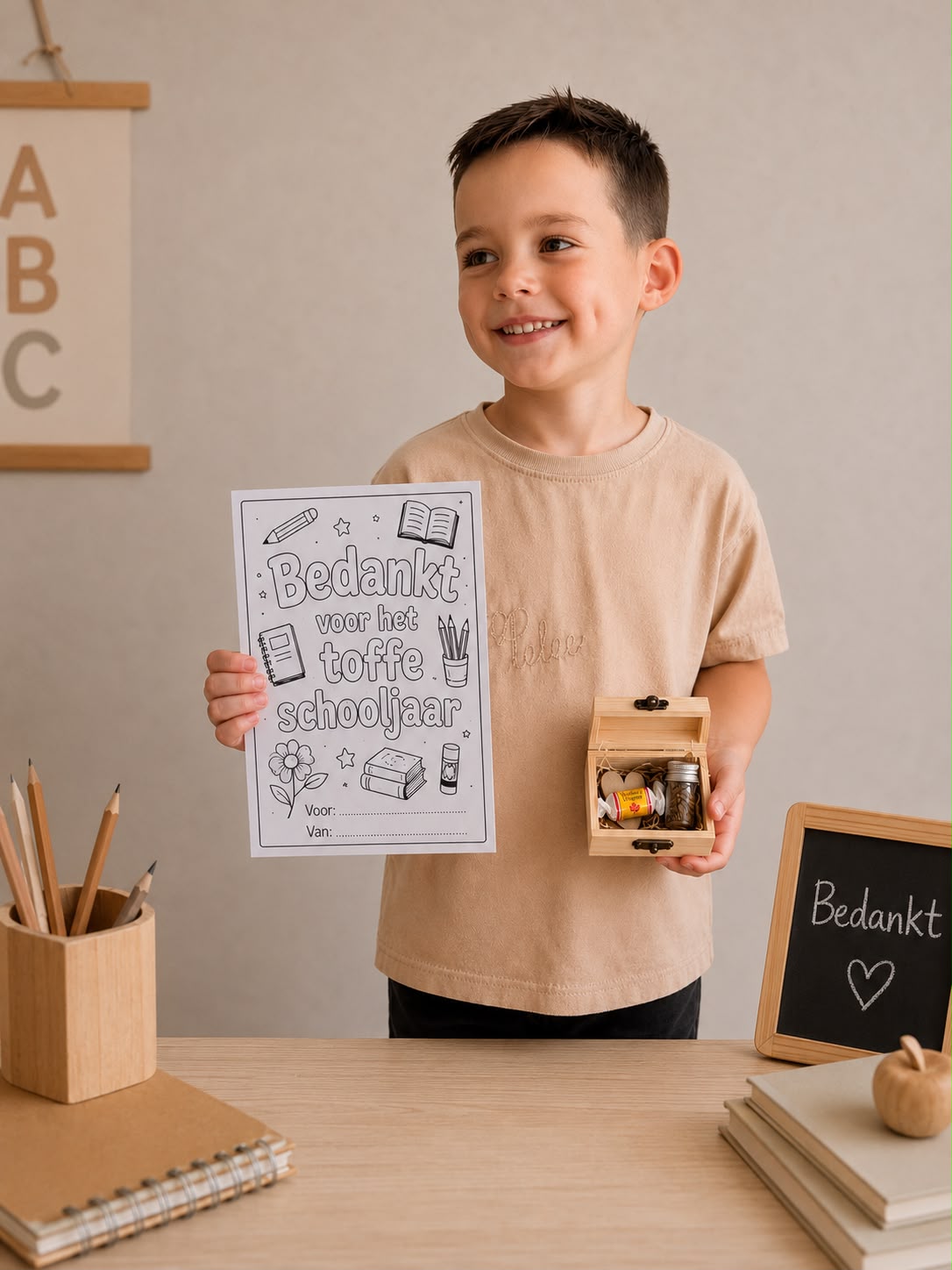 Cadeautje voor juf / meester met bloemzaadjes met lieve tekst.